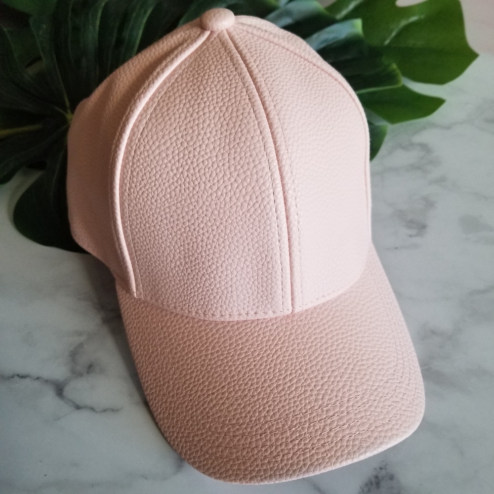 NWT  Pink Vegan Leather Hat